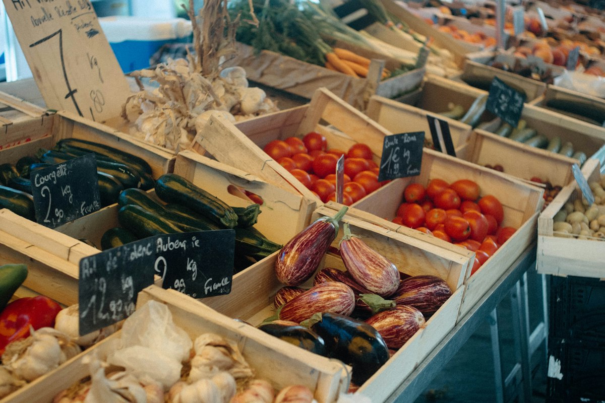 Fresh produce at market